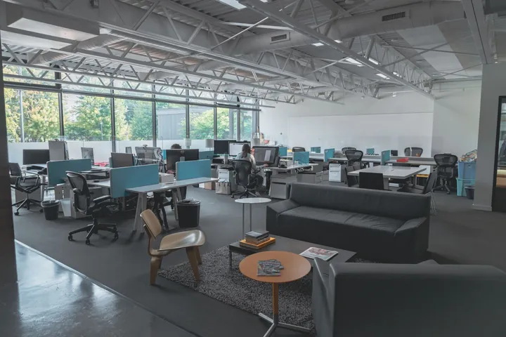 An open-plan office floor