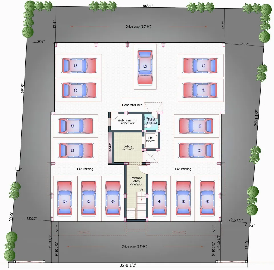 Pushkar Gettu Apartments, Floor plan