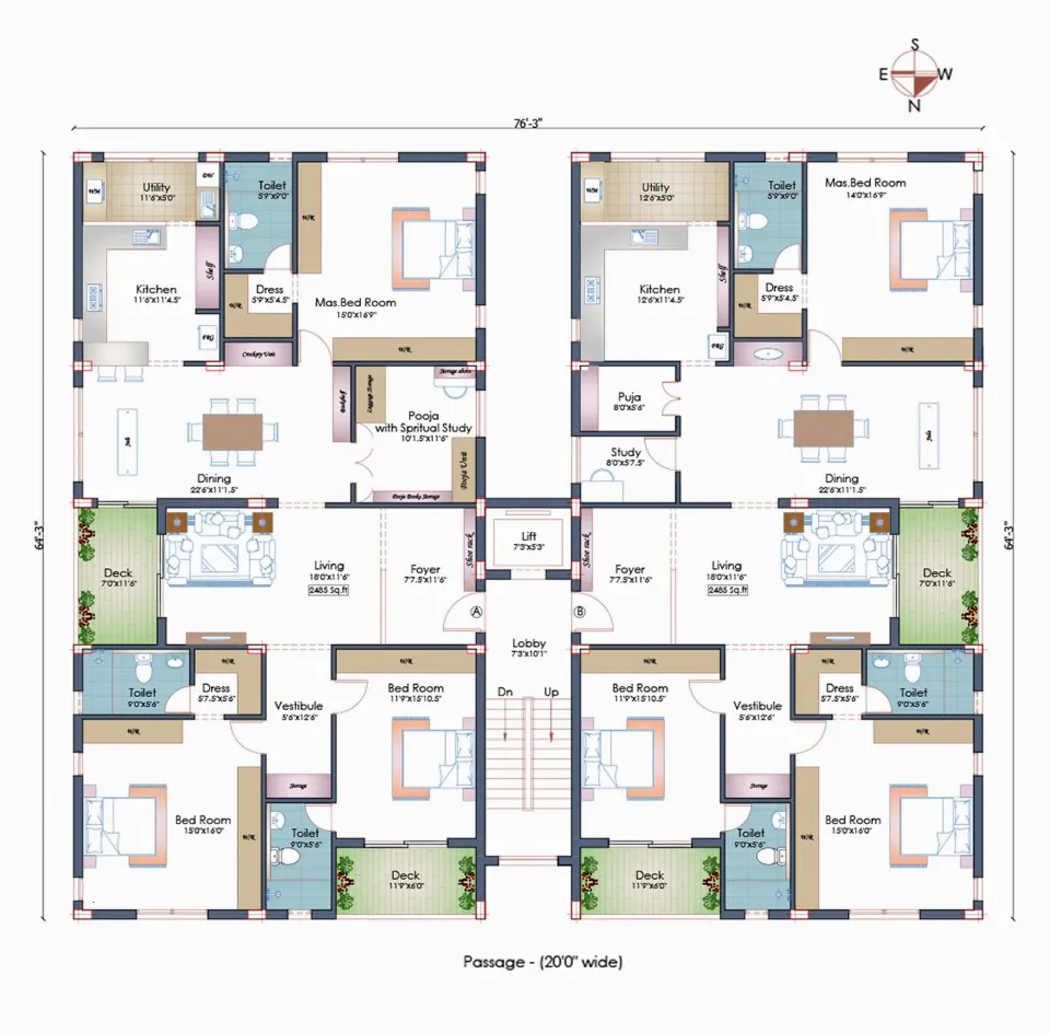 Pushkar Anjaneya, Floor plan