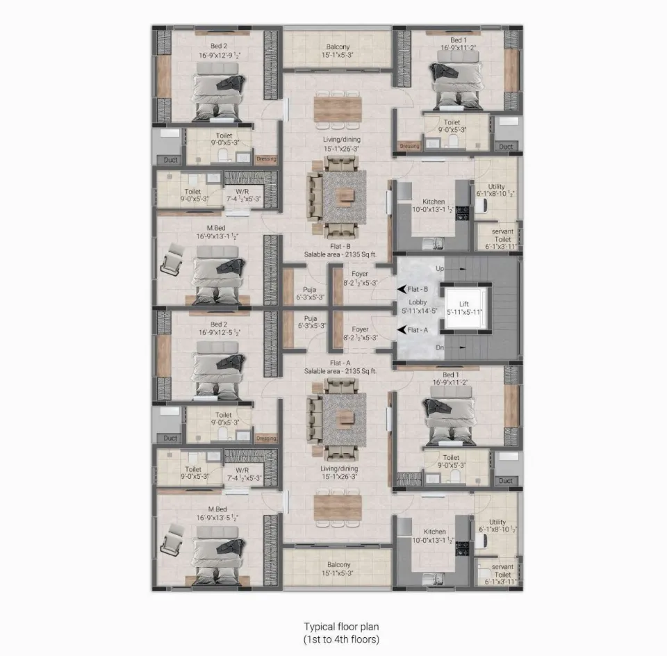 Pushkar Bindiya Gardens, Floor plan