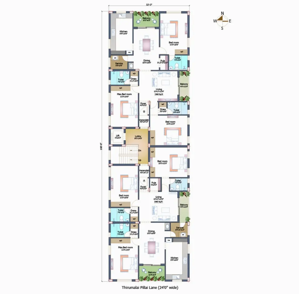 Pushkar Padmashri, Floor plan