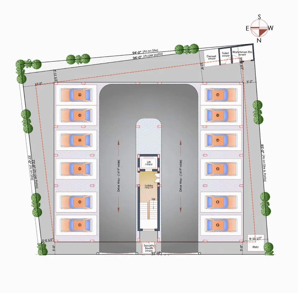 Pushkar Anjaneya, Floor plan