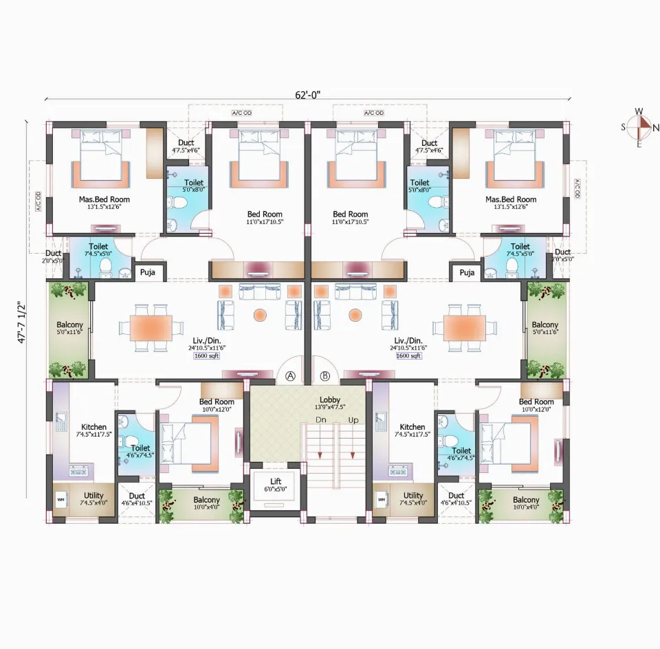 Pushkar Sri Vidya, Floor plan