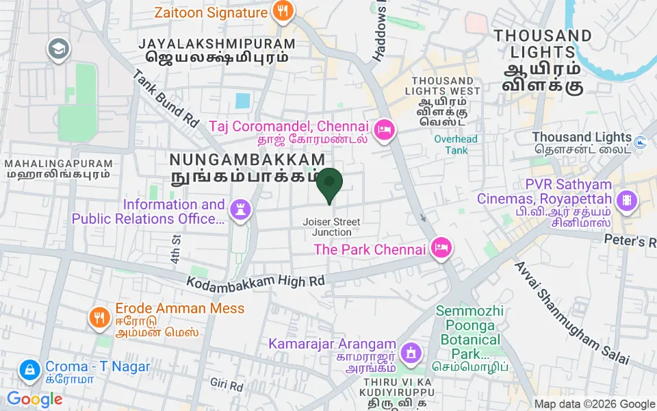 Map, Nungambakkam land